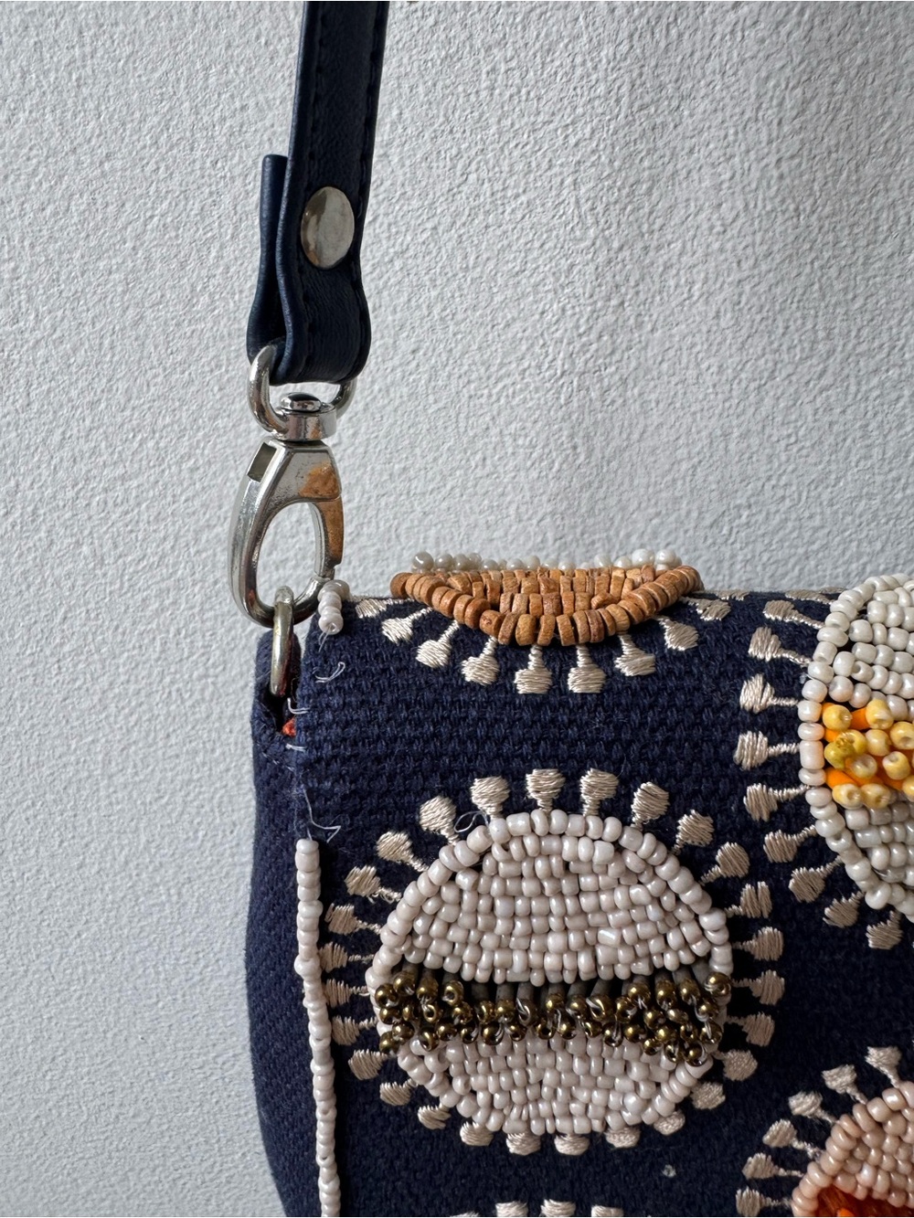 Beaded Navy Crossbody Vintage Chico’s Crossbody Bag - Picture 3 of 8
